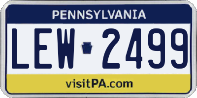 PA license plate LEW2499