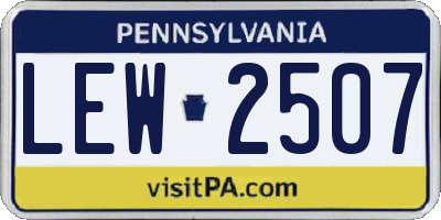 PA license plate LEW2507
