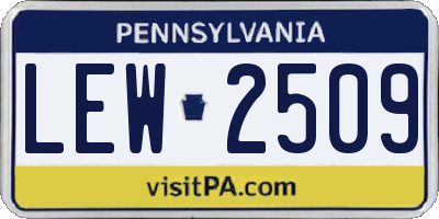 PA license plate LEW2509