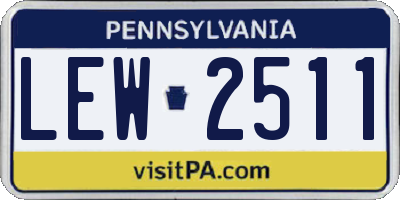 PA license plate LEW2511