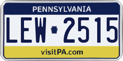 PA license plate LEW2515