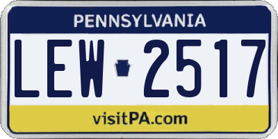 PA license plate LEW2517