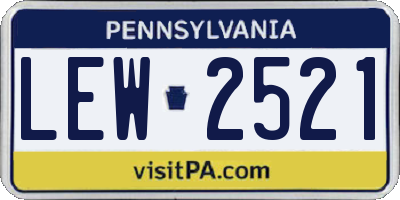 PA license plate LEW2521