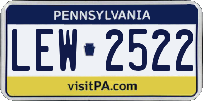 PA license plate LEW2522