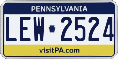 PA license plate LEW2524