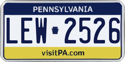 PA license plate LEW2526