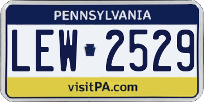 PA license plate LEW2529