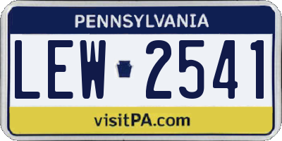 PA license plate LEW2541