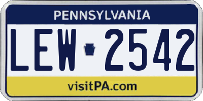 PA license plate LEW2542