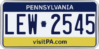 PA license plate LEW2545