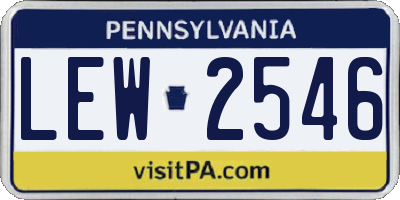 PA license plate LEW2546