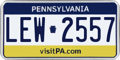 PA license plate LEW2557