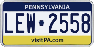 PA license plate LEW2558