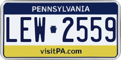 PA license plate LEW2559