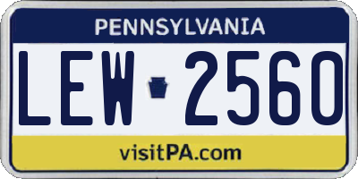 PA license plate LEW2560