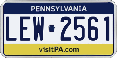 PA license plate LEW2561