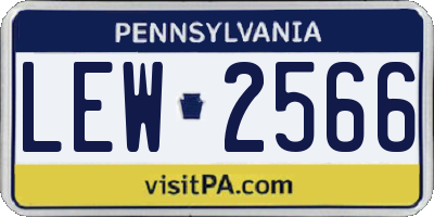PA license plate LEW2566