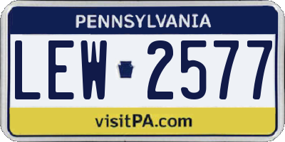 PA license plate LEW2577