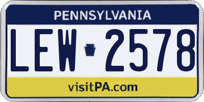 PA license plate LEW2578