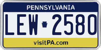 PA license plate LEW2580