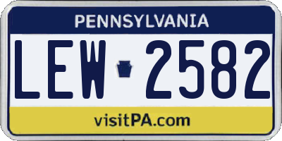 PA license plate LEW2582