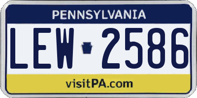 PA license plate LEW2586