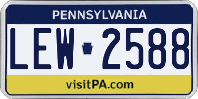 PA license plate LEW2588