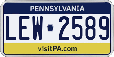 PA license plate LEW2589