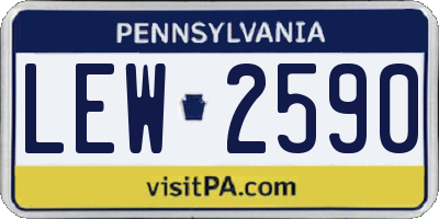 PA license plate LEW2590