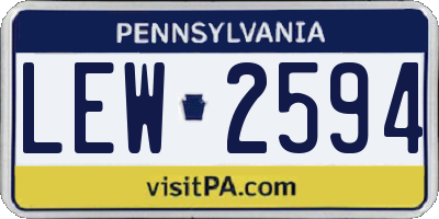 PA license plate LEW2594