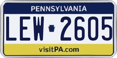 PA license plate LEW2605