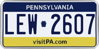 PA license plate LEW2607