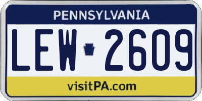 PA license plate LEW2609