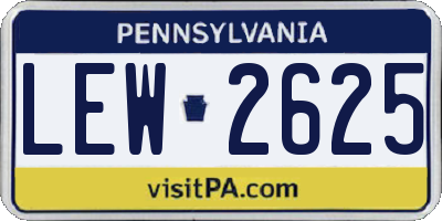 PA license plate LEW2625