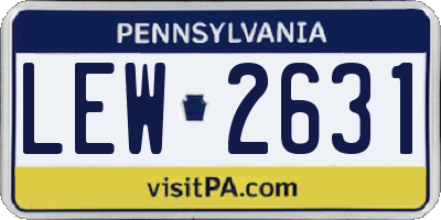 PA license plate LEW2631