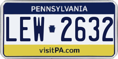 PA license plate LEW2632