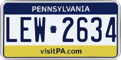 PA license plate LEW2634