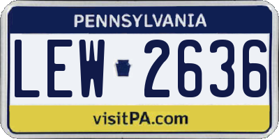 PA license plate LEW2636