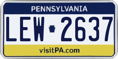 PA license plate LEW2637