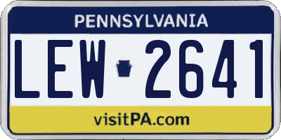 PA license plate LEW2641