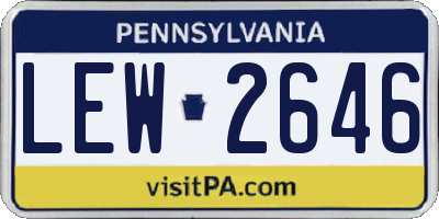 PA license plate LEW2646