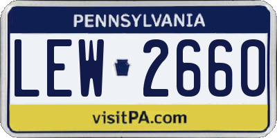 PA license plate LEW2660