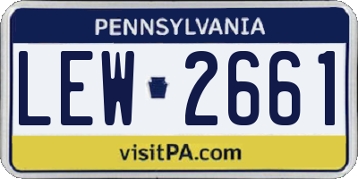 PA license plate LEW2661
