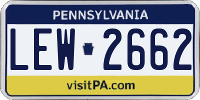 PA license plate LEW2662