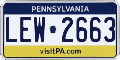PA license plate LEW2663