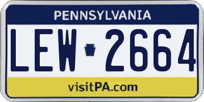 PA license plate LEW2664