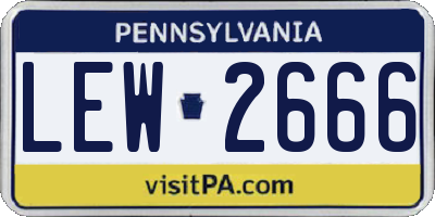 PA license plate LEW2666