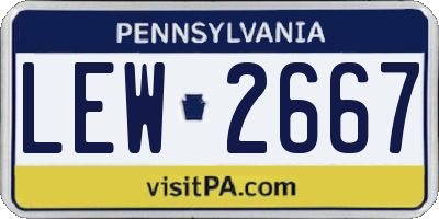 PA license plate LEW2667
