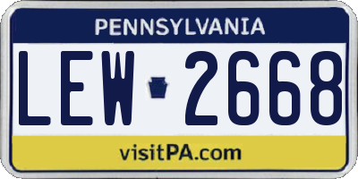 PA license plate LEW2668