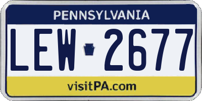 PA license plate LEW2677